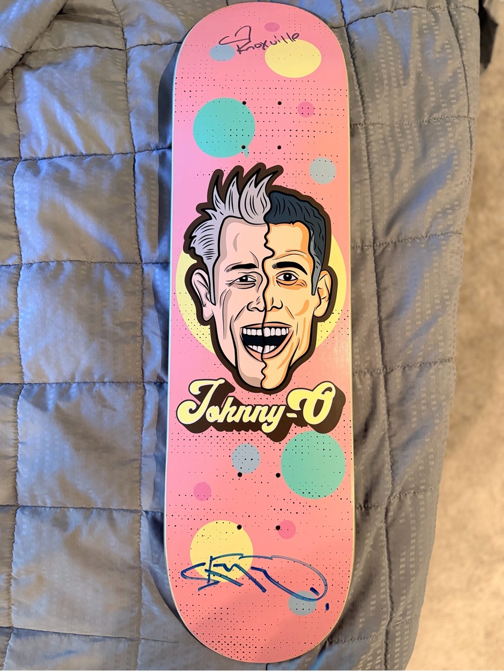 Johnny-O Pink Graphic Skateboard Deck